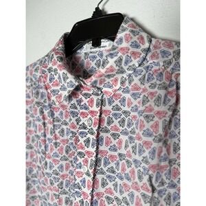 Vintage Balenciaga Kuwait Airways Blouse Uniform Women`s Size 4 Diamond Print